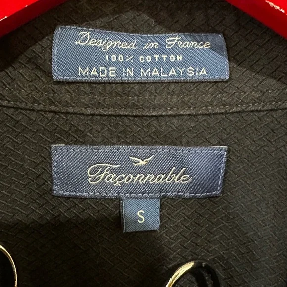 Faconnable Men's Black long sleeve Dress Shirt - Picture 3 of 6